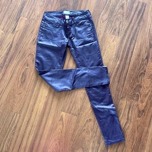 Denim Leather Jeans